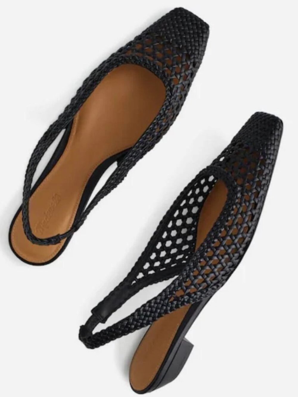 Madewell The Ophelia Black Woven Slingback Flats